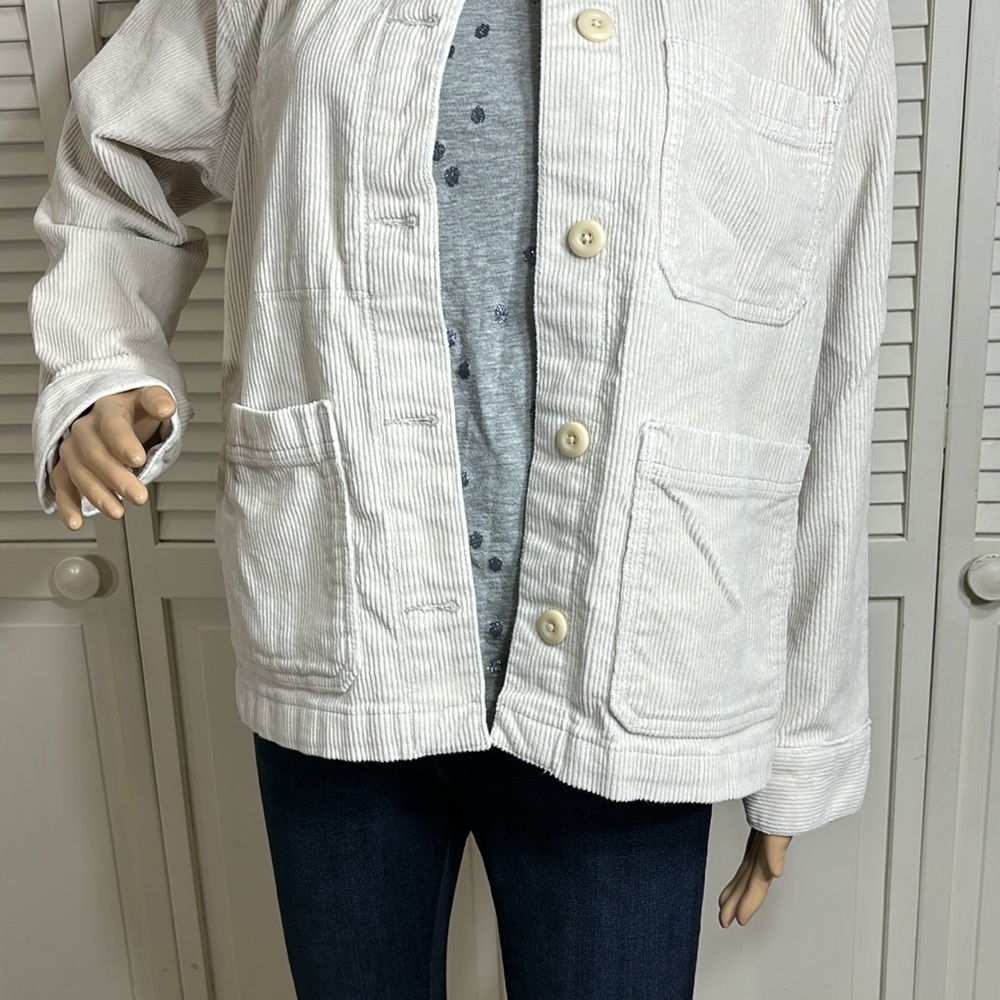 EVERLANE Women's Corduroy Chore Jacket Shacket in Bone Large - Picture 8 of 15
